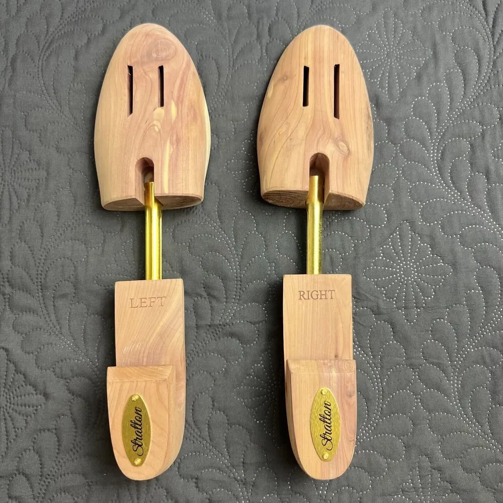 STRATTON CEDAR SHOE TREE MENS MEDIUM 9-10 FULL TOE SHOE SHAPER STRETCHER 1 PAIR